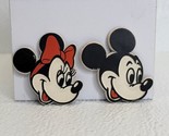 Vintage Disney Mickey &amp; Minnie Mouse Head 2 Rubber Refrigerator Magnets - $10.93