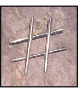 LARGE Vintage 1960s Tic-tac-toe Hashtag # Sterling Pin Stamped 925 - €17,43 EUR
