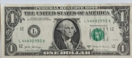 US$1 Fancy Serial Banknote 2017 Trinary 44492992 - $4.95