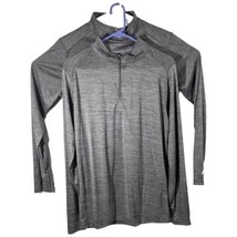 Womens Gray Long Sleeve 1/4 Zip Sweatshirt Shirts Large Blank Plain Perf... - £26.64 GBP