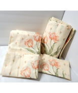 Stevens Floral Tulips New No Packaging Coral Orange 4 Pc Full Sz Sheet S... - €39,67 EUR