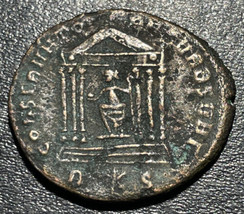 307 AD Roman Imperial Maxentius AE Follis Rome Mint, 3rd Officina Temple Coin - £95.19 GBP
