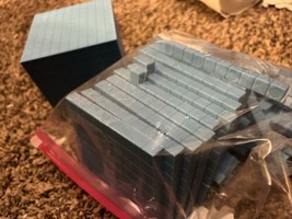 Blue  Base Ten Blocks 1 Cube, 48 Units, 50 Rods, 10 Flats Math Manipulat... - $24.74