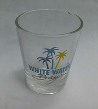 CHIPPED Vintage White Water Bay Amusement  Park Blue Shot Glass - £10.10 GBP