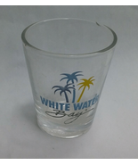 CHIPPED Vintage White Water Bay Amusement  Park Blue Shot Glass - €11,08 EUR
