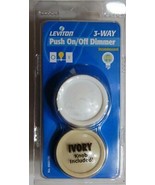 Leviton 3 Way Push on/off Dimmer Switch White and ivory knobs 6683-1W   ... - £6.32 GBP