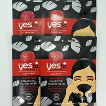 Yes to Tomatoes Clear Skin Detoxifying Charcoal Paper Mask .67 oz Lot of 4 - £10.04 GBP