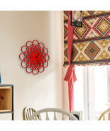 Unique contemporary wooden wall clock in red by ardeola - Rings red - $135.40 CAD+