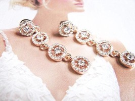 Crystal Circles design Earrings Wedding Earrings Bridal Earrings Crystal Jewelry - £18.44 GBP