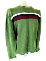 Rue 21 mens Large  green maroon blue tan STRIPED cotton blend sweater (A... - £8.26 GBP