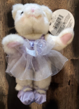 Russ Mini+ 8&quot; Plush Ballerina Bear &quot;Tu-Tu&quot;   Vintage 1990&#39;s w/Tag Purple - $187.97 MXN