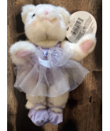 Russ Mini+ 8&quot; Plush Ballerina Bear &quot;Tu-Tu&quot;   Vintage 1990&#39;s w/Tag Purple - $9.89