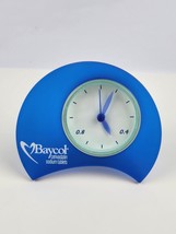 Baycol Sodium Tablets Drug Rep blue plastic desk clock quartz Tested &amp; working - £18.78 GBP