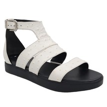 Via Spiga Women Strappy Sandals Cora Size US 8M White Faux Ostrich Leather - £44.96 GBP