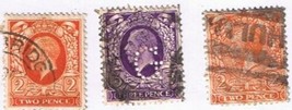 Stamp Great Britain 1912 2 x 2p &amp; Perf G 3p King George V VG H - $0.71