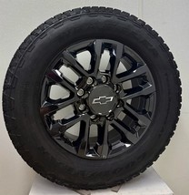Set 4 OEM Chevy Silverado 2500 20&quot; Black HD Wheels Goodyear A/T Tire New... - $52,014.66 MXN