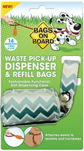 Bags on Board Fashion Waste Pick-up Bag Dispenser Green 1ea/14 Bags, 9 In X 14 i - £14.17 GBP