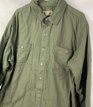 Duluth Trading Co Jacket Flannel Lined Canvas Olive Green Coat Men’s XL ... - $49.99