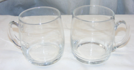 Vintage Blown Glass 22 Oz Chocolate Mug Applied Handle Set of 2 Two 5-d - $737.63 MXN