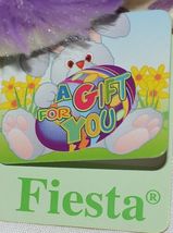 Fiesta Brand E07065 Purple White Polka Dot Sitting Easter Bunny With Bow Egg image 6