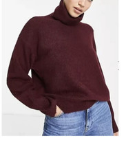 New Abound Nordstrom Thermal Turtleneck Sweater Pullover Maroon Red Small - £14.01 GBP
