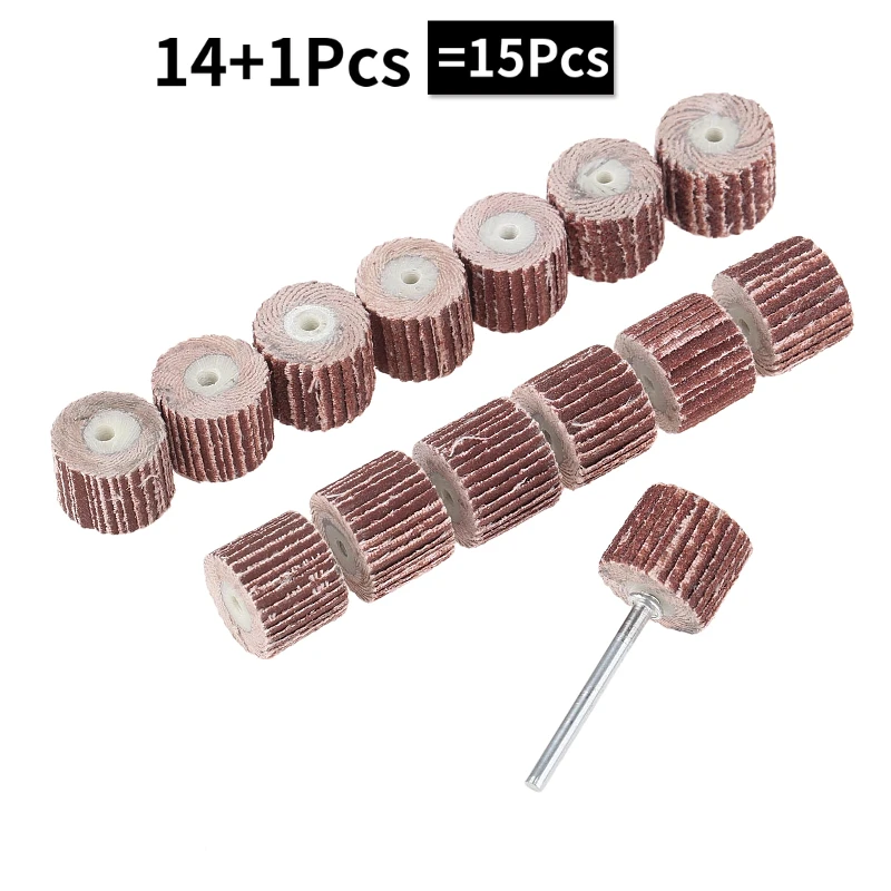 15PCS Sanding Flap Set with m Shank Grinding Wheel Head Sander Asive Tools Sandp - £131.24 GBP