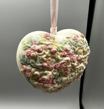 Hallmark Ornament For the One I Love Heart Shaped Flowers Bisque QX4844 1992 - £6.07 GBP