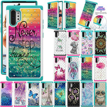 For Samsung Galaxy Note10+ Pattern Glitter Diamond Hybrid Rubber Hard Case Cover - £36.85 GBP