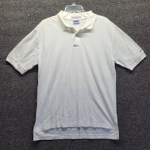 Levis Mens Sz L Polo Shirt White Logo Casual Cotton Embroidered Retro VT... - $21.29