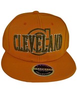 Cleveland C Wave Style Men&#39;s Snapback Baseball Caps (Orange) - £11.95 GBP