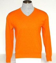 Polo Ralph Lauren Orange Cotton &amp; Cashmere Blend V Neck Sweater Mens NWT - £156.72 GBP