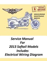 2013 Harley Davidson Softail Models Service Manual Download - $22.95