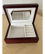 jewelry box organizer with mirror wood pre owned - $27.27 CAD