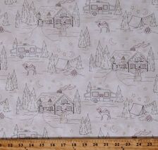 An item in the Crafts category: Cotton Winter Seasonal Christmas Snow Camping Fabric Print by the Yard D505.61