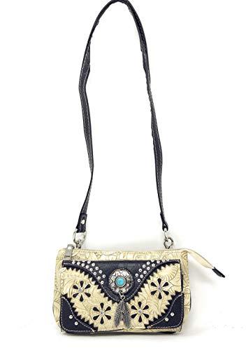 Western Rhinestone Embroidery Cross Horse Wallet Cross Body Clutch Bag P... - $27.99