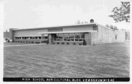 High School Agricultural Building Kewaskum Wisconsin 1956 Real Photo postcard - £6.23 GBP