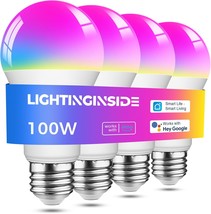 Smart Light Bulbs 100W Equivalent, 1350Lm 11W Wifi Smart Bulb Compatible... - $44.99