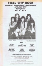 ORIGINAL Vintage April 1987 Steel City Rock Magazine Bon Jovi U2 Whitesnake RARE - £114.54 GBP