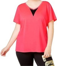 Material Girl Womens Active Plus Size Open Back V Neck Top,Flash Mode Size 1X - £24.97 GBP