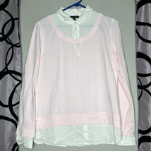 Tommy Hilfiger Medium Pink Attached Layered Long Sleeve Collared Women’s Top - £10.87 GBP