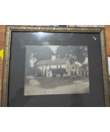 1920s photo of colonial style house with addition, framed - £31.34 GBP