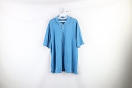 Tommy Bahama Mens 2XL XXL Short Sleeve Collared Golf Polo Shirt Heather Blue - £31.78 GBP