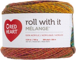 Red Heart Roll With It Melange Yarn-Curtain Call - £16.04 GBP