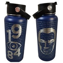 New RTIC Travel Metal Water Bottle 1984 George Orwell Etched Navy Blue Gift - £18.72 GBP