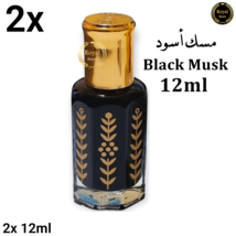 2× Black Musk 12ml Dark Arabic Perfume Oil Ruqya Islamic High Quality مسك... - £10.85 GBP