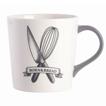 Babish 17 Ounce Fine Ceramic Born &amp; Bread Mug in White - £30.61 GBP