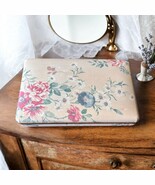 Vintage Green Fabric Covered Jewelry Box  with Mirror - €25,52 EUR