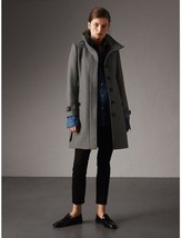 4 - Burberry NEW Gray Technical Wool Cashmere Funnel Neck Coat 0419NR - $550.00