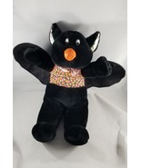 Black Cat in Bat Costume Plush Stuffed Animal Halloween Candy Corn Iride... - £4.69 GBP