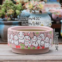 Korean Hand Painted Cute Rabbit Succulent Ceramic Flower Pot Retro Creative Ston - £25.72 GBP